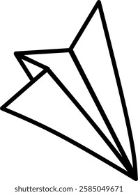 paper airplane illustration in outline vector format in various positions