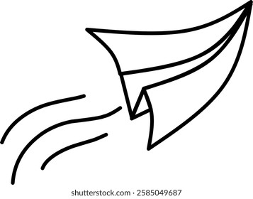 paper airplane illustration in outline vector format in various positions