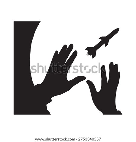 Paper airplane launch hands releasing a soaring silhouetted aircraft