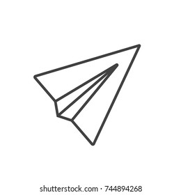 Paper airplane line icon.