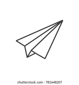 Paper airplane line icon.