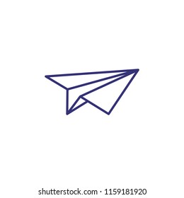 Paper airplane line icon. Plane, aircraft, letter. Delivery concept. Can be used for topics like mailing, postal service, transportation