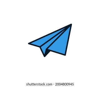 Paper airplane line icon. Vector symbol in trendy flat style on white background. Commerce sing for design.