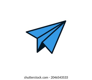 Paper airplane line icon. Vector symbol in trendy flat style on white background. Commerce sing for design.