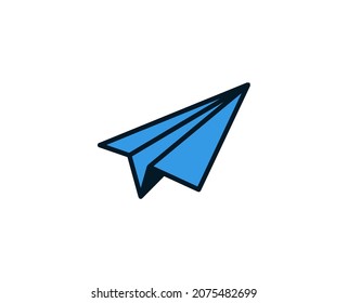 Paper airplane line icon. Vector symbol in trendy flat style on white background. Commerce sing for design.