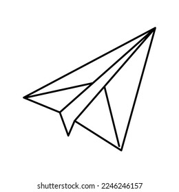 paper airplane line icon vector. paper airplane sign. isolated contour symbol black illustration