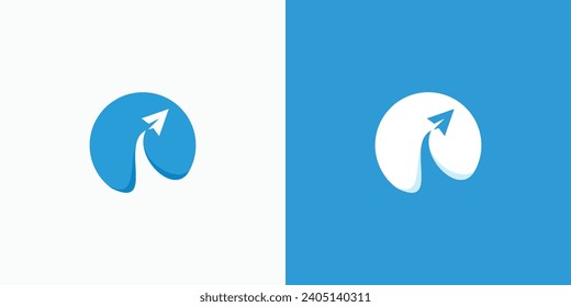 Paper airplane logo design streaking in a circle