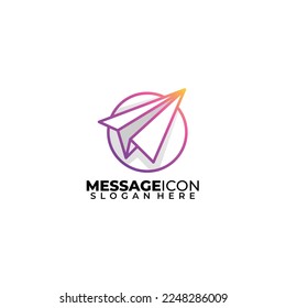 paper airplane logo icon design line art