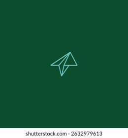 Paper airplane logo icon flat vector design