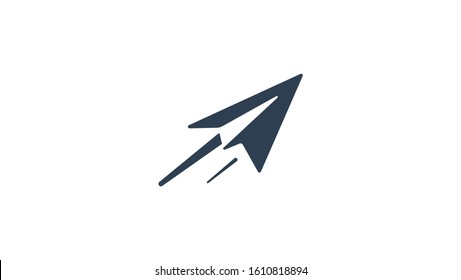 paper airplane logos, cursors, messages, arrows. negative space vector with 2 different points of view