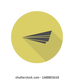 paper airplane long shadow icon. Simple glyph, flat vector of web icons for ui and ux, website or mobile application