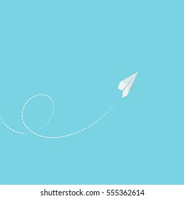 Paper airplane Loop Airmail Minimalistic Flat Line Color Icon Pictogram Illustration