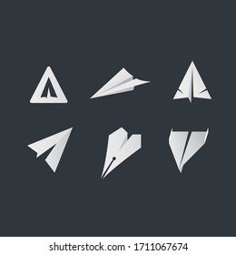 Paper airplane message icon concept logo vector messanger app 
