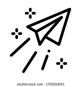 paper airplane message icon vector. paper airplane message sign. isolated contour symbol illustration