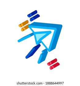 paper airplane message icon vector. isometric paper airplane message sign. color isolated symbol illustration