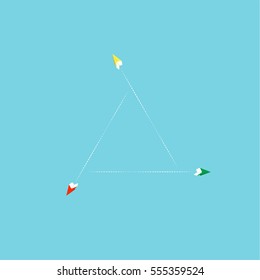 Paper airplane Minimalistic Flat Line Color Icon Pictogram Illustration