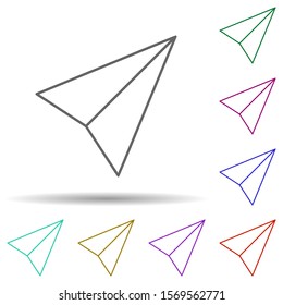 Paper airplane multi color icon. Simple thin line, outline vector of web icons for ui and ux, website or mobile application