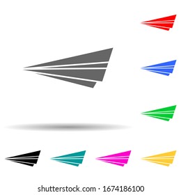 paper airplane multi color style icon. Simple thin line, outline vector of web icons for ui and ux, website or mobile application