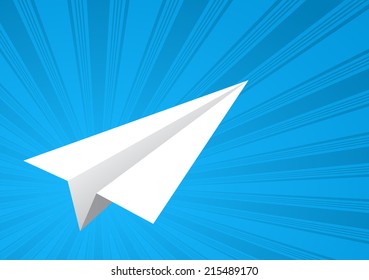paper airplane on abstract background