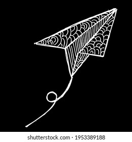 paper airplane on black background