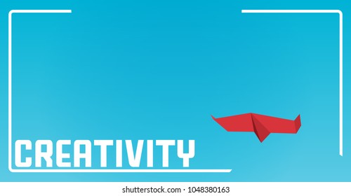 Paper airplane on blue background. Concept idea for business works . Vector illustration.