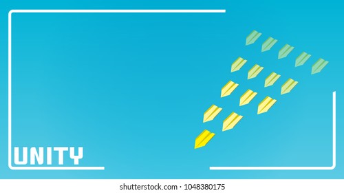 Paper airplane on blue background. Concept idea for business works . Vector illustration.