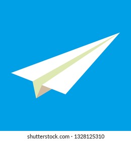 Paper airplane on blue background