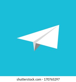 Paper airplane on a blue background