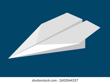 Paper airplane on a dark blue background