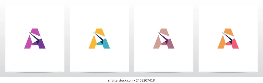 Paper Airplane on Letter Initial Logo Design A