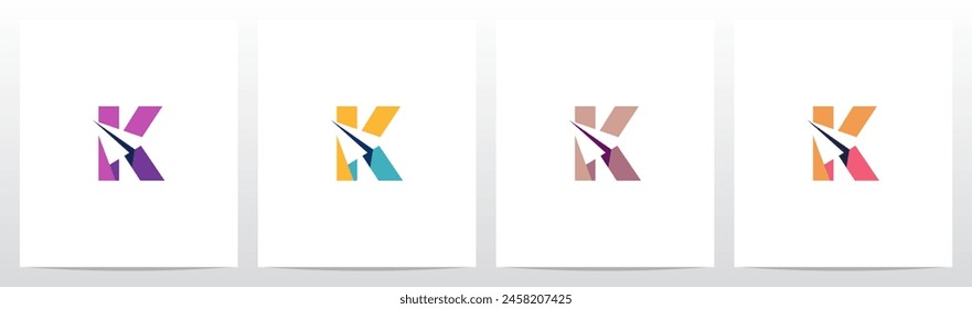 Paper Airplane on Letter Initial Logo Design K