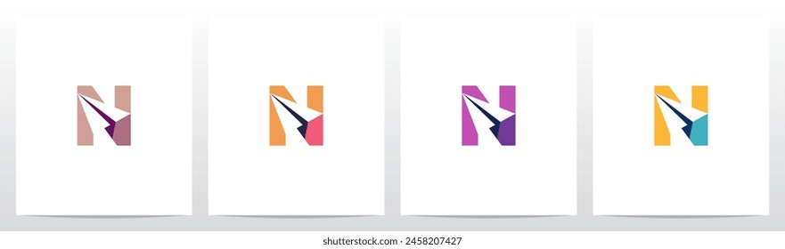 Paper Airplane on Letter Initial Logo Design N
