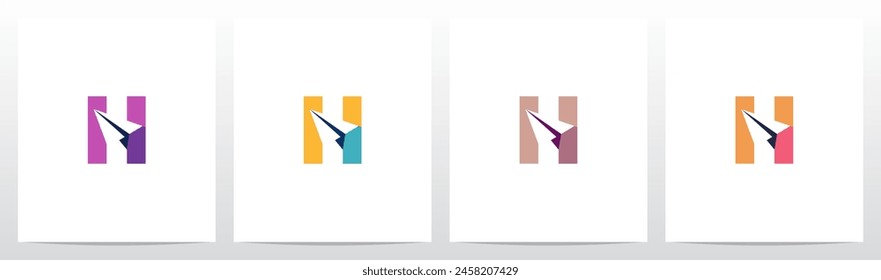 Paper Airplane on Letter Initial Logo Design H