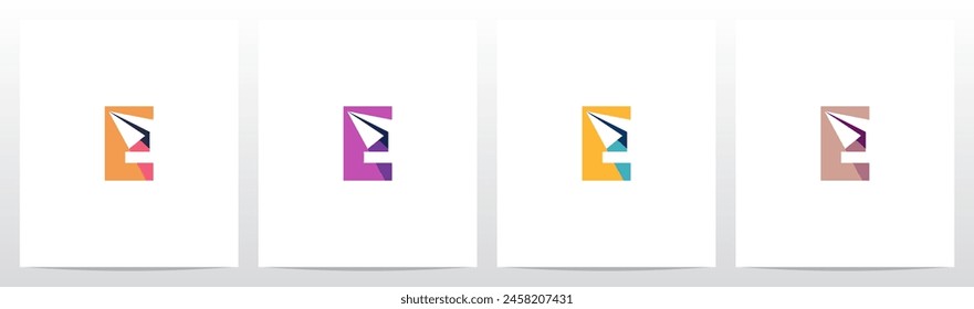 Paper Airplane on Letter Initial Logo Design E