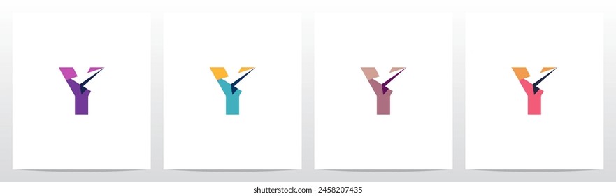 Paper Airplane on Letter Initial Logo Design Y