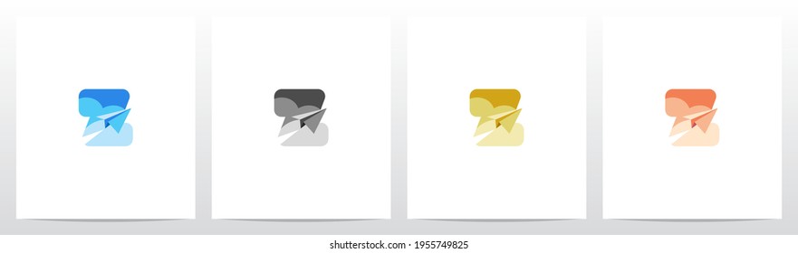 Paper Airplane On Letter Logo Design Z