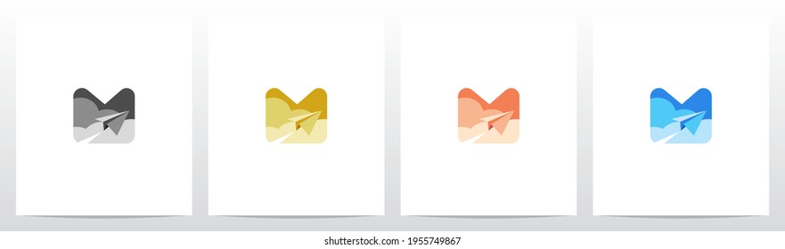 Paper Airplane On Letter Logo Design M