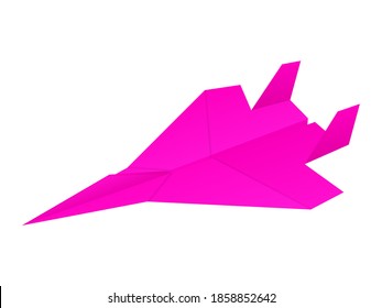 Avión de papel sobre fondo blanco. Ilustración vectorial.