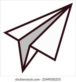 Paper airplane on white background