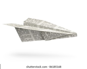 Paper Airplane Origami Vector Illustration Isolated On White Background