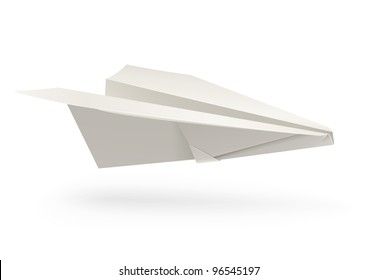 paper airplane origami vector illustration isolated on white background