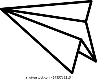 paper airplane outline vector. Symbol, creativity, idea