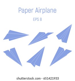 Paper airplane set. Design with icon paper planes. Vector. eps8