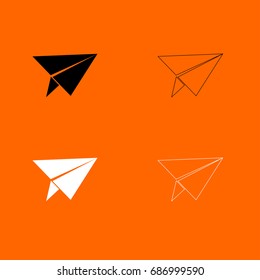 Paper airplane  set  icon .