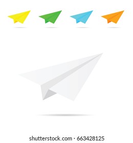 paper airplane set illustration in colorful