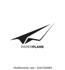 paper airplane silhouette logo vector