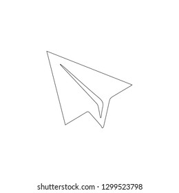 Paper airplane. simple flat vector icon illustration. outline line symbol - editable stroke