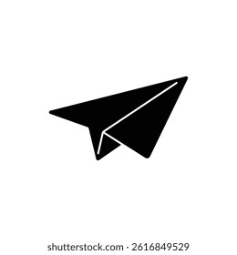 Paper Airplane with Simple Fold - Black Minimal Design