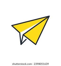 Paper airplane simple vector icon illustration material