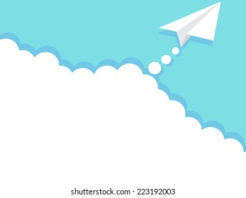 paper airplane in sky